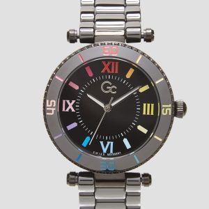 Gc Dark Silver and Rainbow Analog Watch