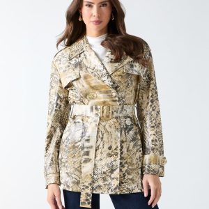 Natalie Printed Short Trench Coat