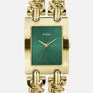 Gold-Tone and Green Analog Watch