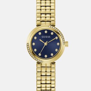 Gold-Tone and Blue Analog Watch