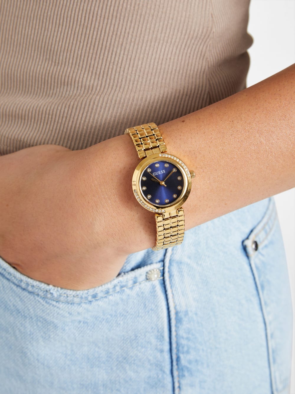 Gold-Tone and Blue Analog Watch - Image 2