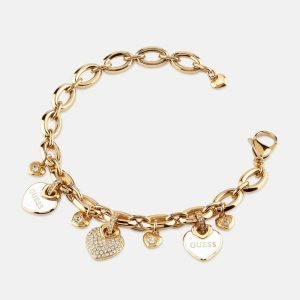 Gold-Tone Enamel and Pav Heart Bracelet
