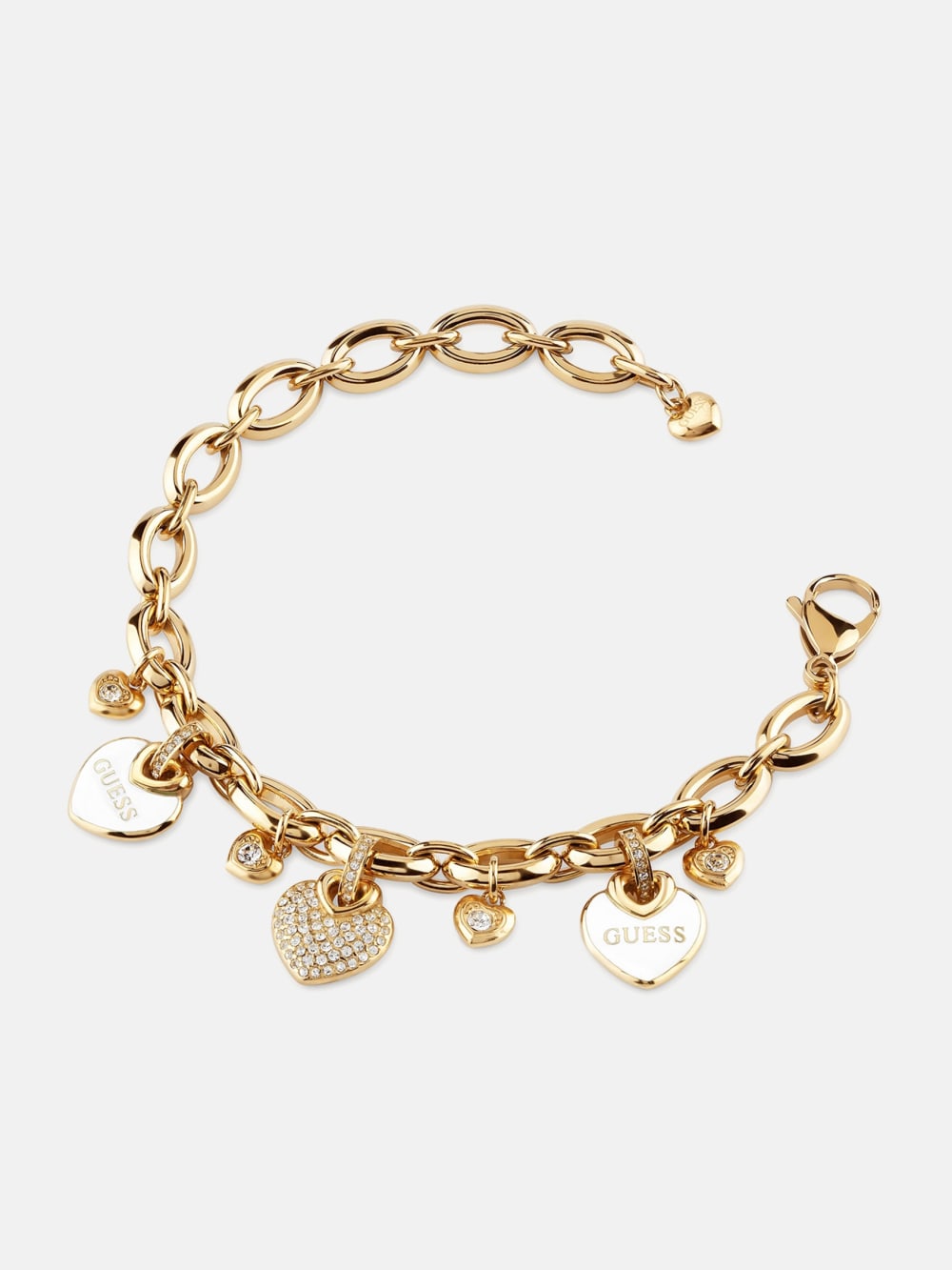 Gold-Tone Enamel and Pav Heart Bracelet