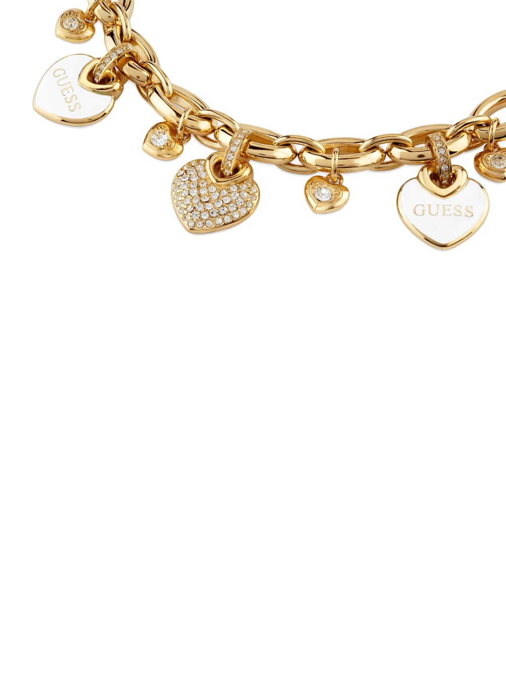 Gold-Tone Enamel and Pav Heart Bracelet - Image 2