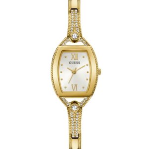 Gold-Tone Rhinestone Analog Watch