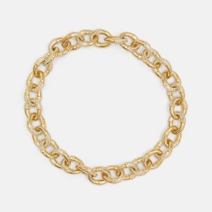 Gold-Tone Pav Link Necklace