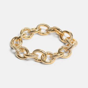 Gold-Tone Pav Link Bracelet