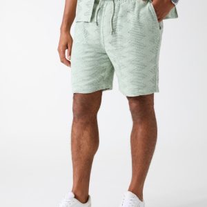 Rib-knit shorts