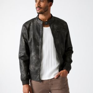 Faux-leather jacket
