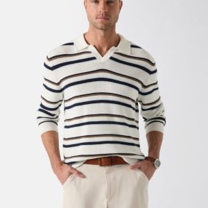 Striped viscose-blend sweater