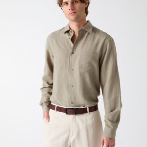 Linen-blend shirt