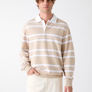 Striped polo sweater