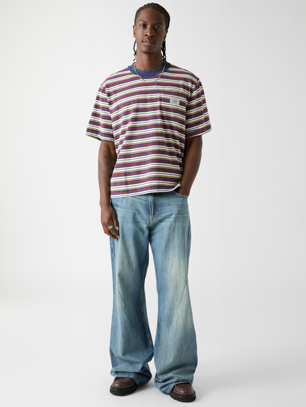GUESS Originals Eco Striped Boxy Pocket Tee - Image 2