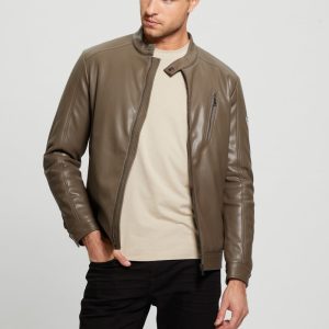 Faux-Leather Biker Jacket