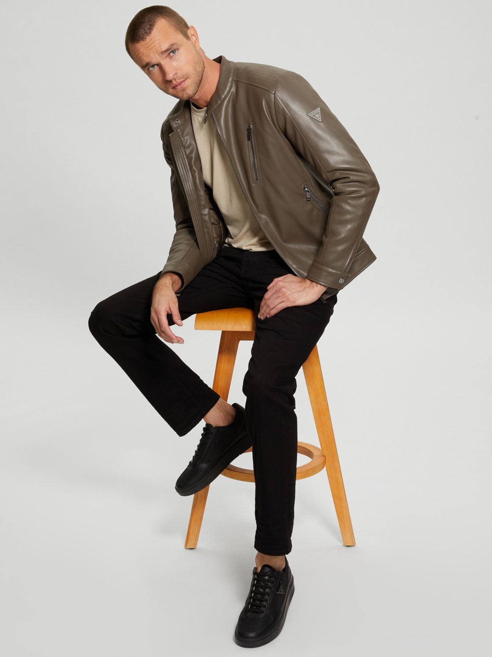 Faux-Leather Biker Jacket - Image 2