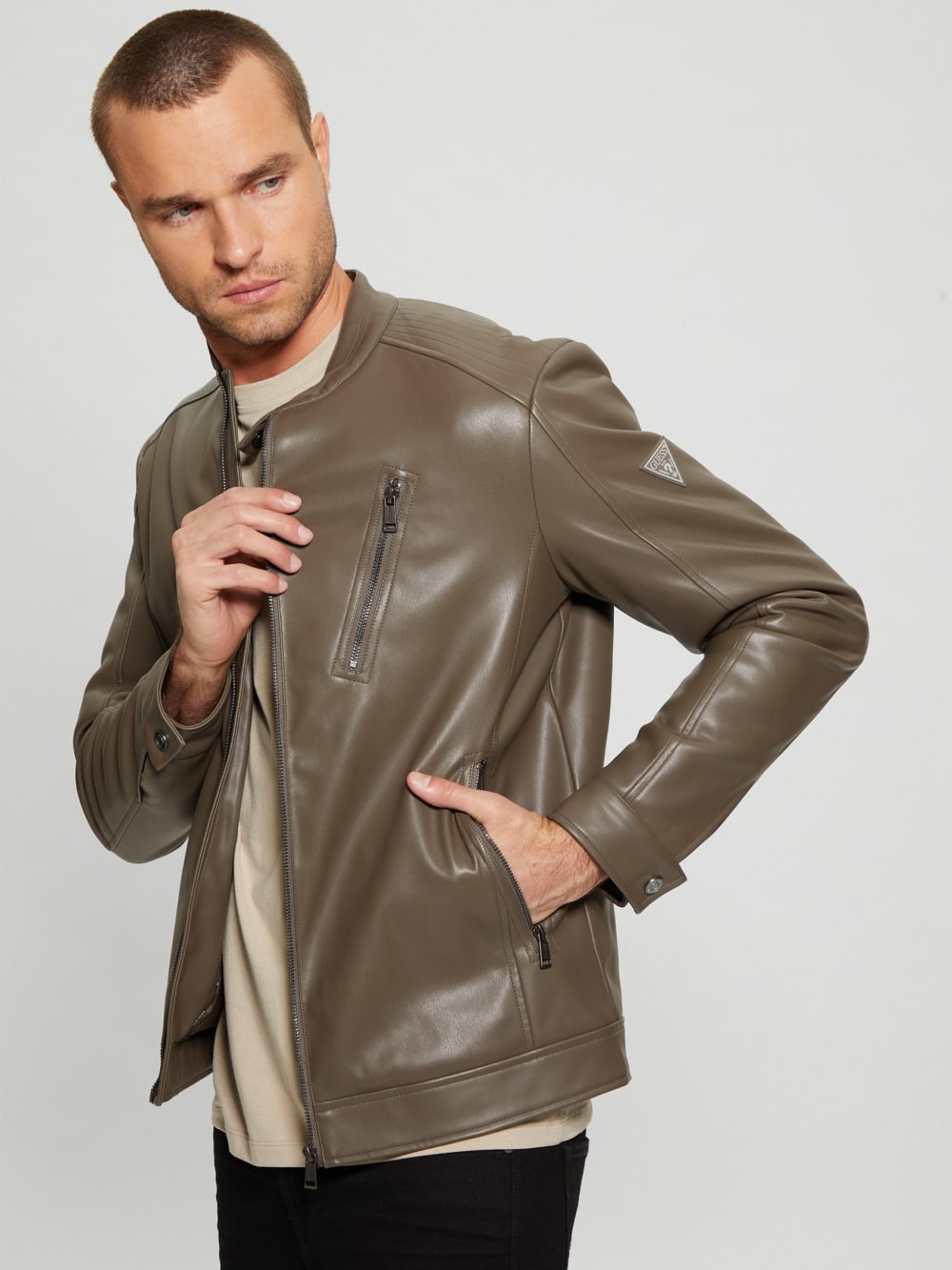 Faux-Leather Biker Jacket - Image 3