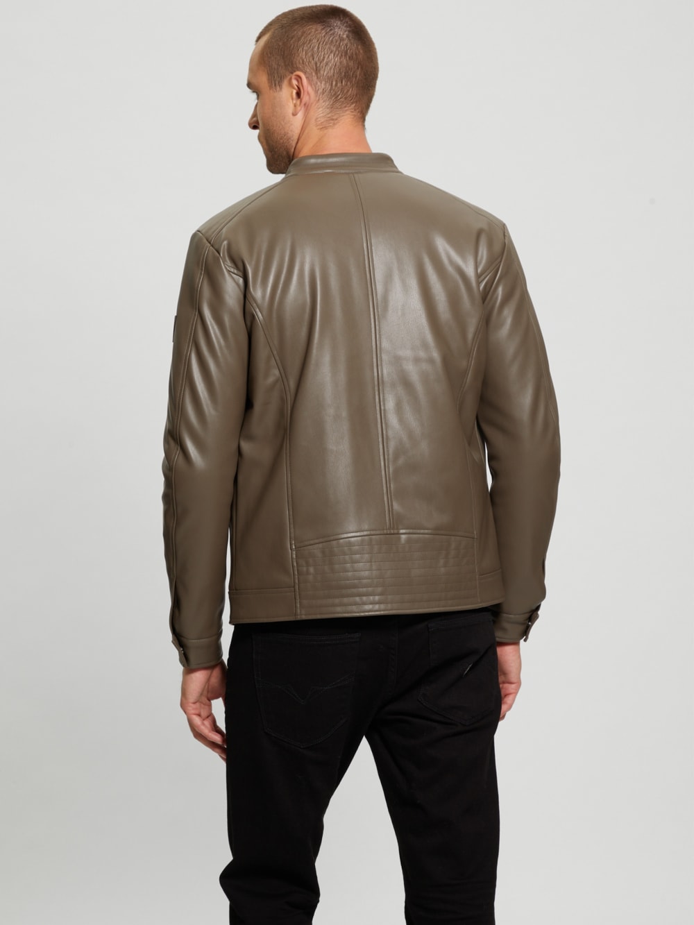 Faux-Leather Biker Jacket - Image 4