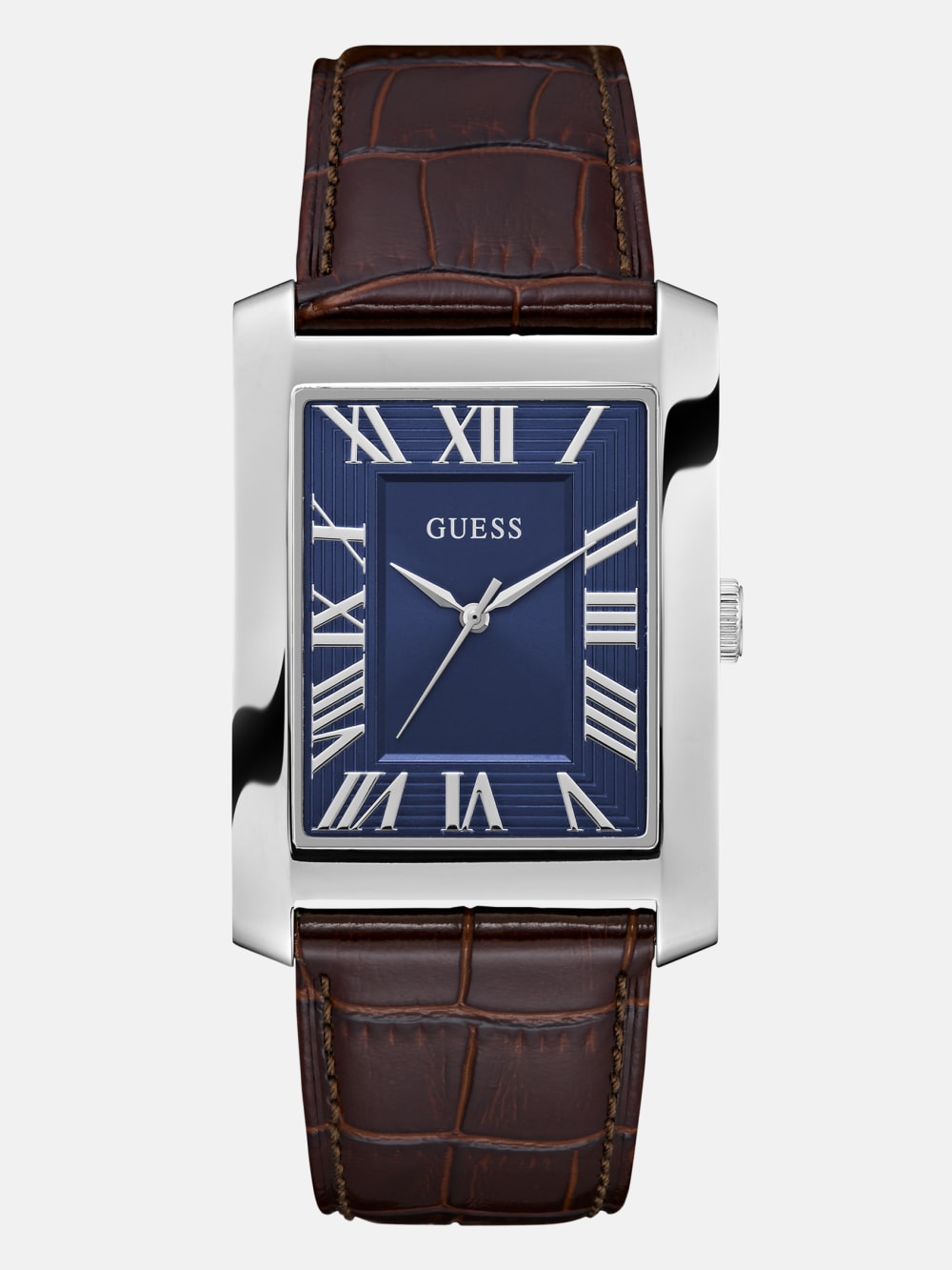 Silver-Tone and Navy Analog Watch