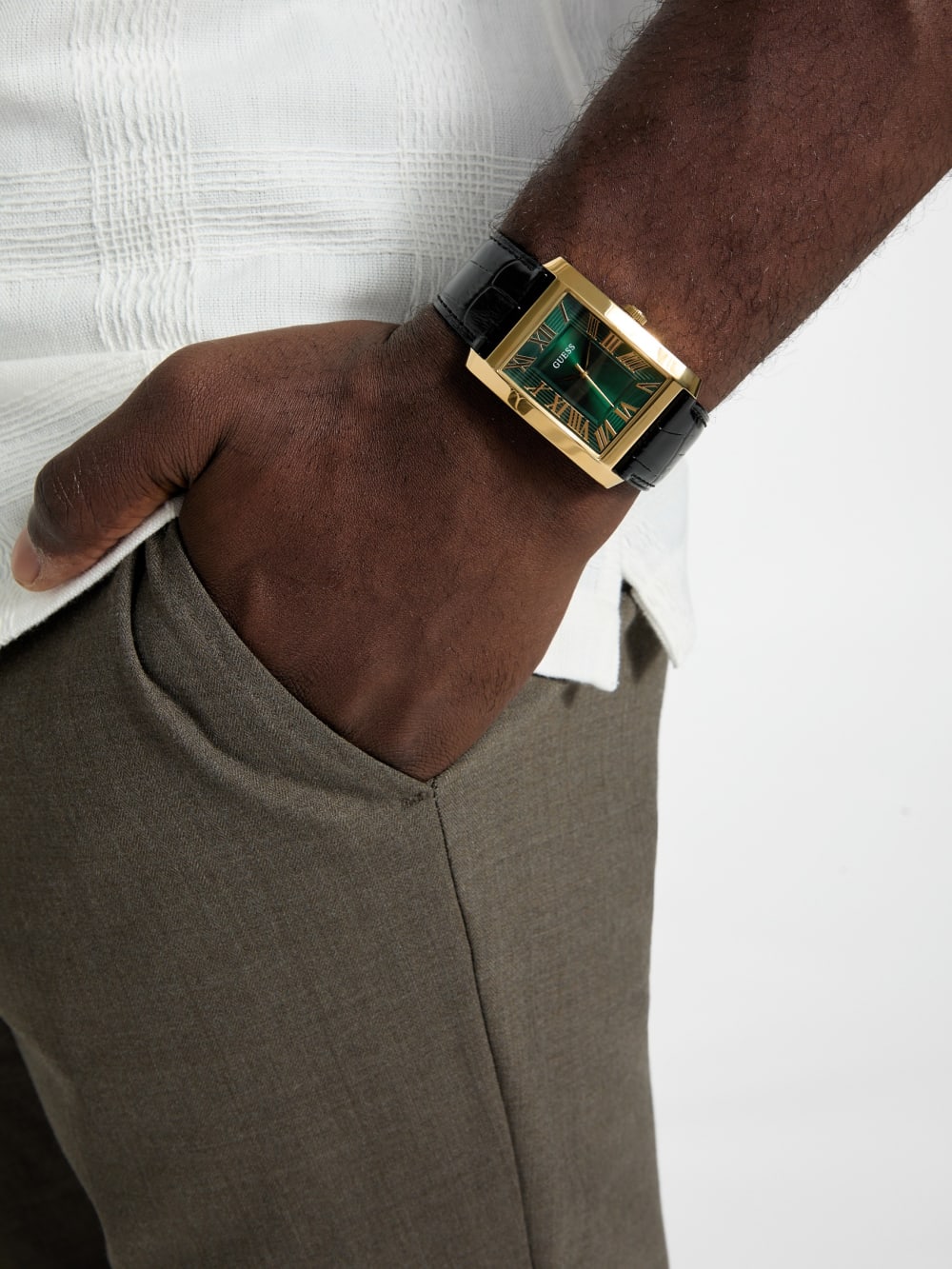 Gold-Tone and Emerald Analog Watch - Image 2