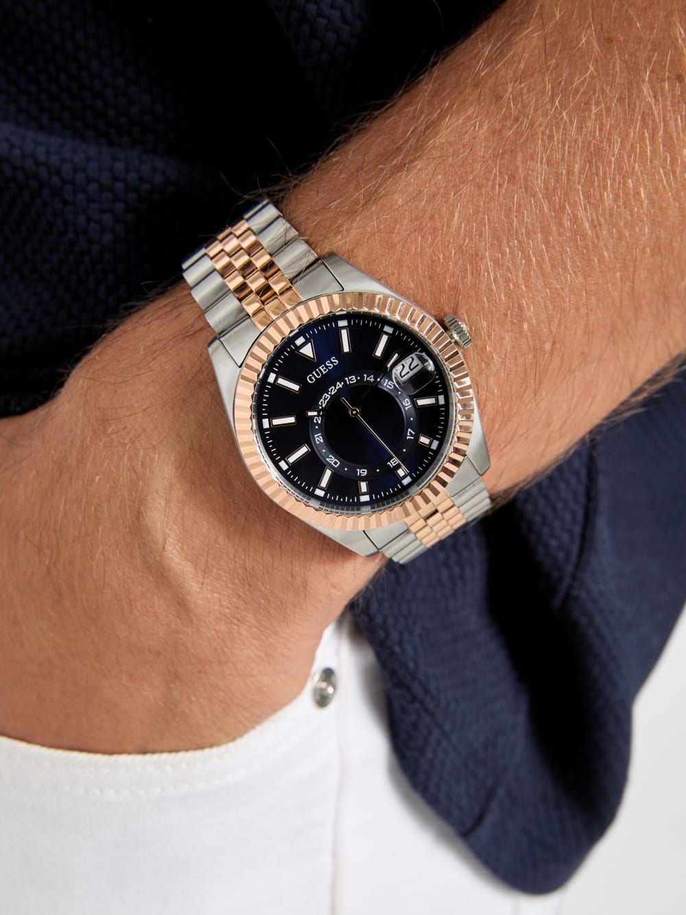Two-Tone and Blue Analog Watch - Image 2