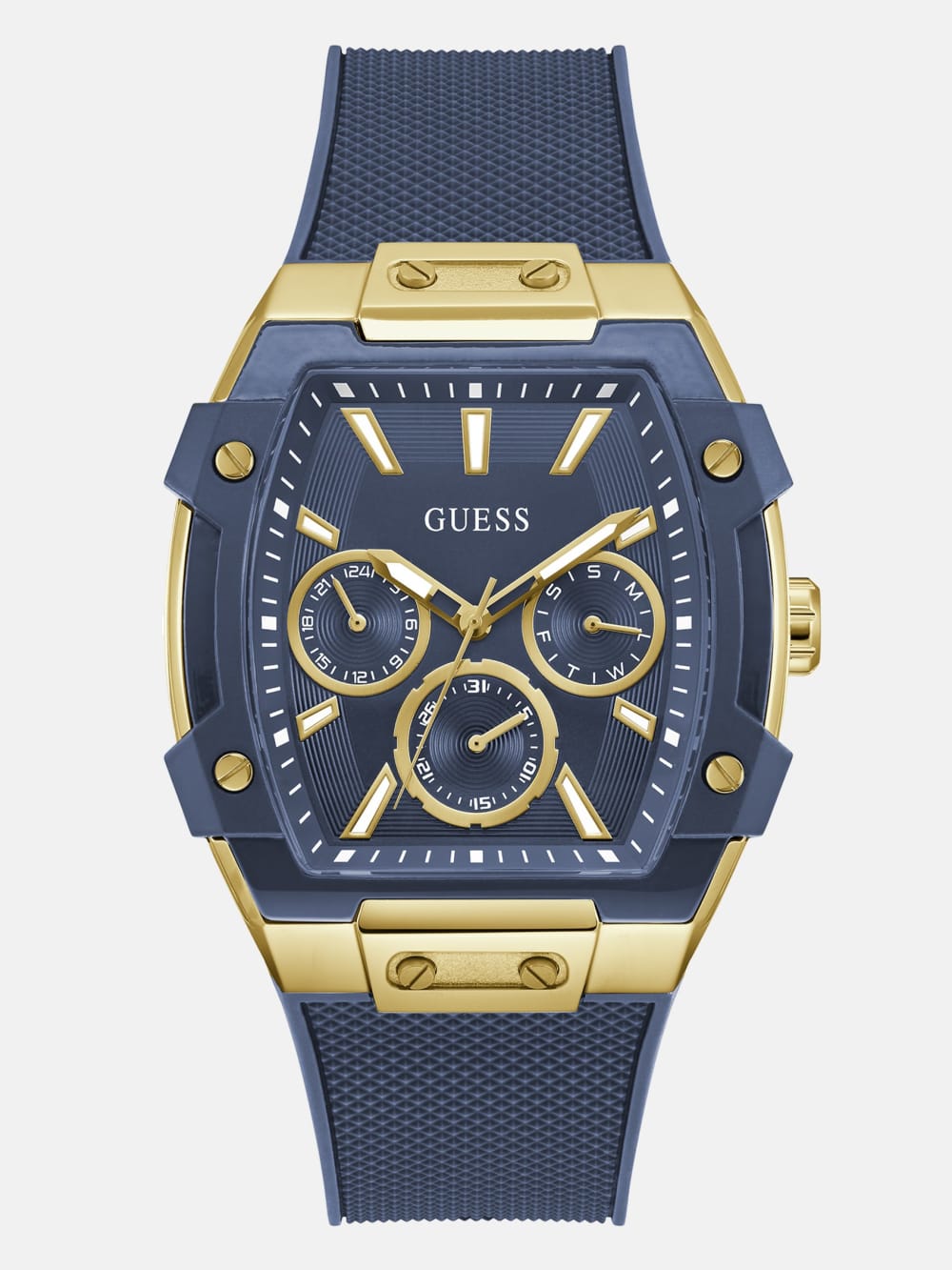 Gold-Tone and Blue Multifunctional Watch