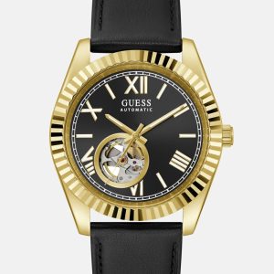 Gold-Tone Analog Leather Watch