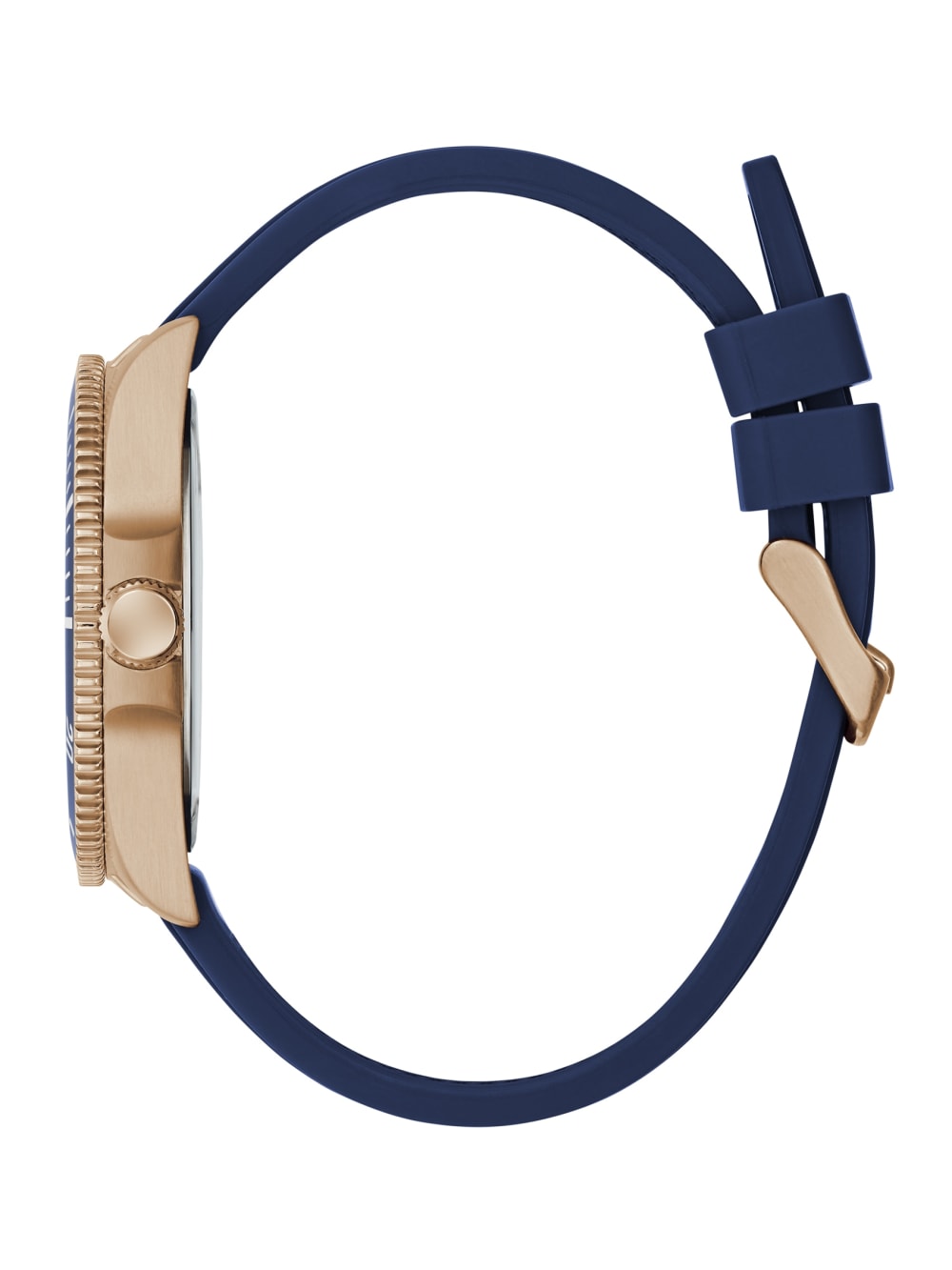 Rose Gold-Tone and Blue Silicone Analog Watch - Image 3