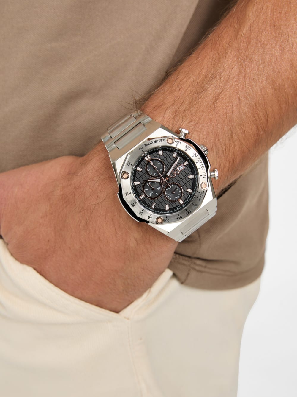 Gc Silver-Tone Chronograph Watch - Image 2