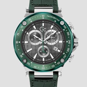 Green Leather Chronograph Watch