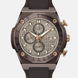 Gc Brown Silicone Chronograph Watch