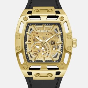 Gold-Tone Silicone Analog Watch