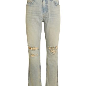 distressed denim flare pant