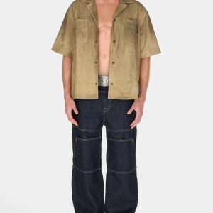 rinsed denim utility pant
