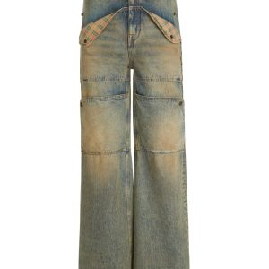washed denim utility pant