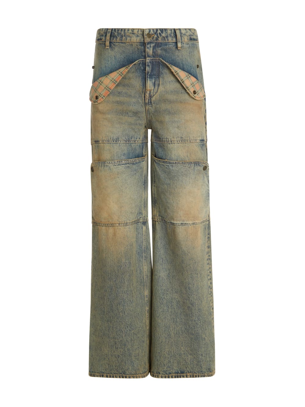 washed denim utility pant