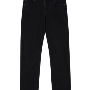 Washed Black Straight Denim Pants