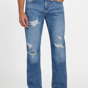 Eco Mason Destroyed Regular-Fit Straight Jeans