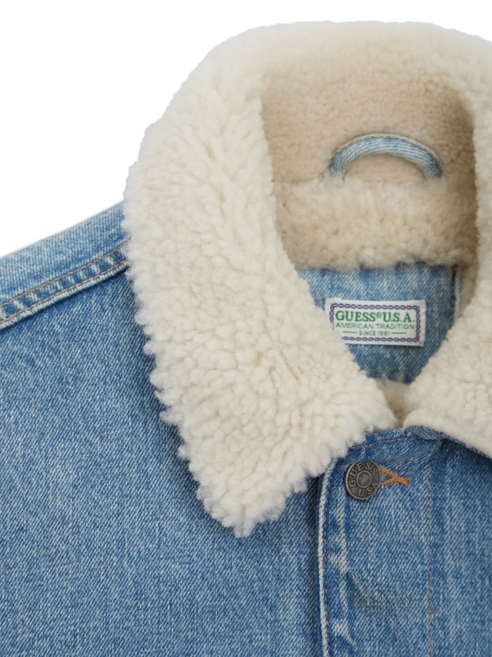 Blue Denim Sherpa Jacket - Image 3