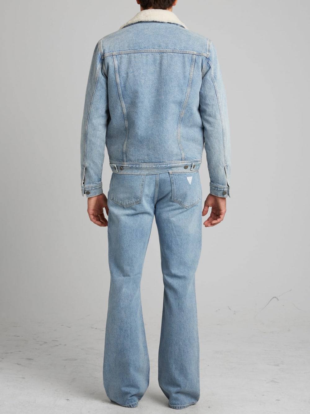 Blue Denim Sherpa Jacket - Image 7