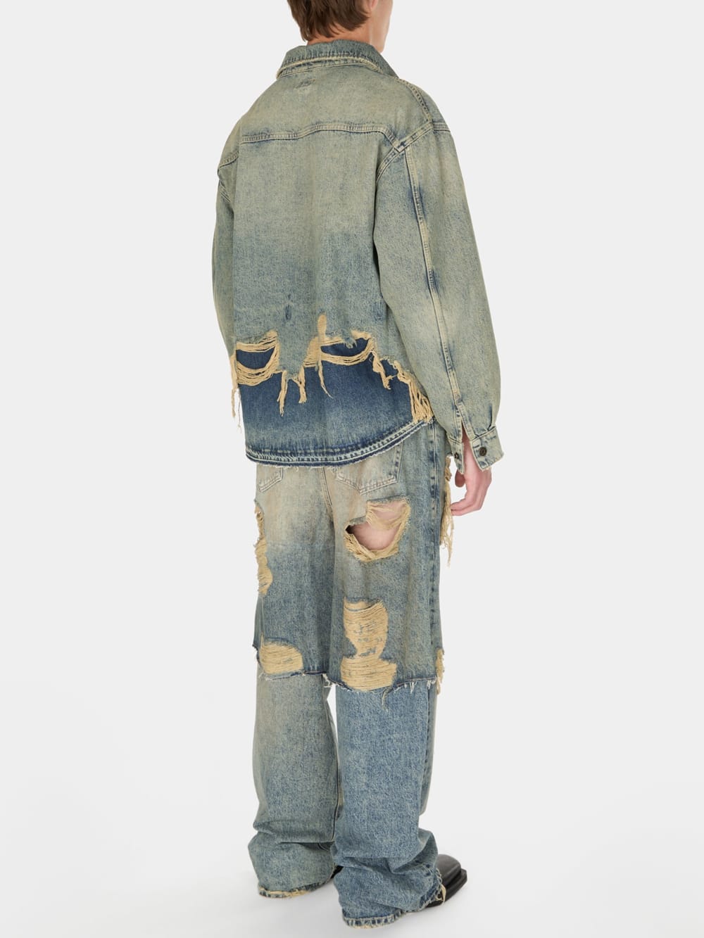 distressed denim shirt jacket - Image 4