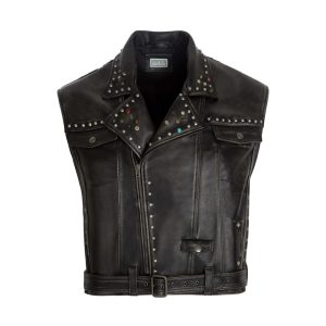 studded leather vest