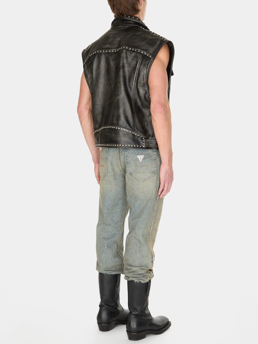 studded leather vest - Image 4