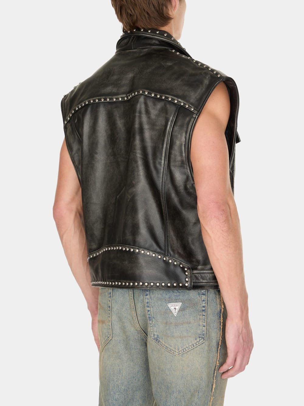studded leather vest - Image 6