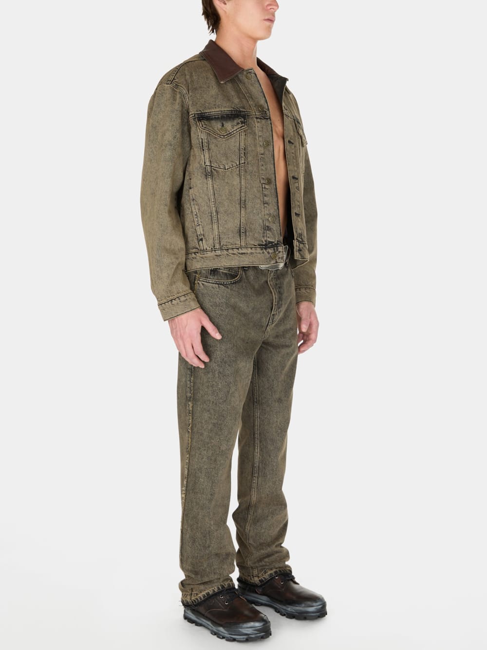 tinted denim trucker jacket - Image 3