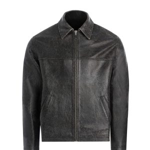 crackle leather jacket