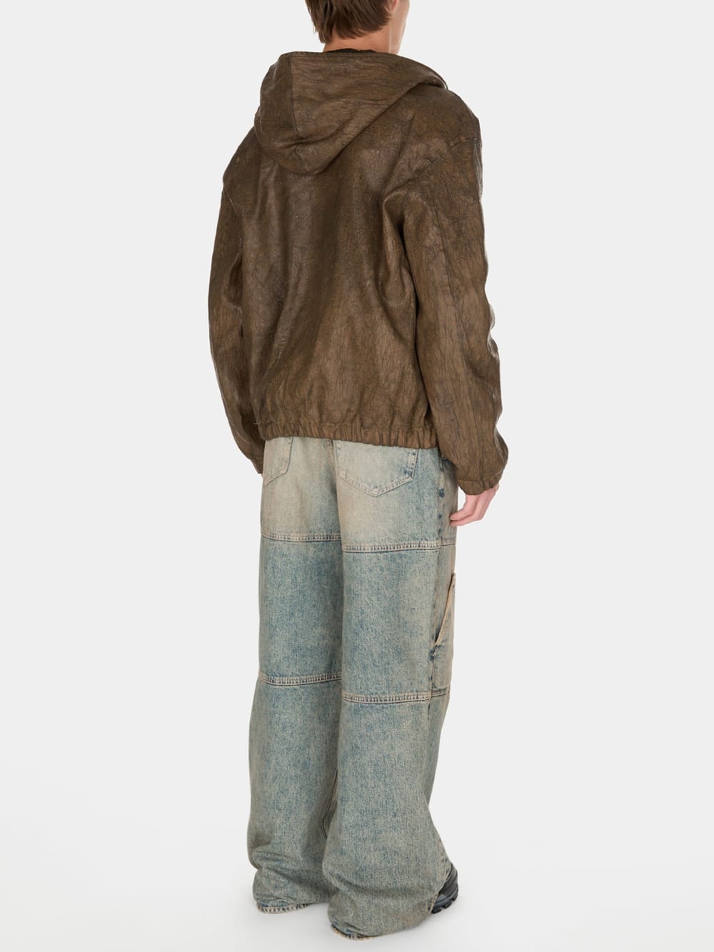coated denim hooded jacket - Image 4