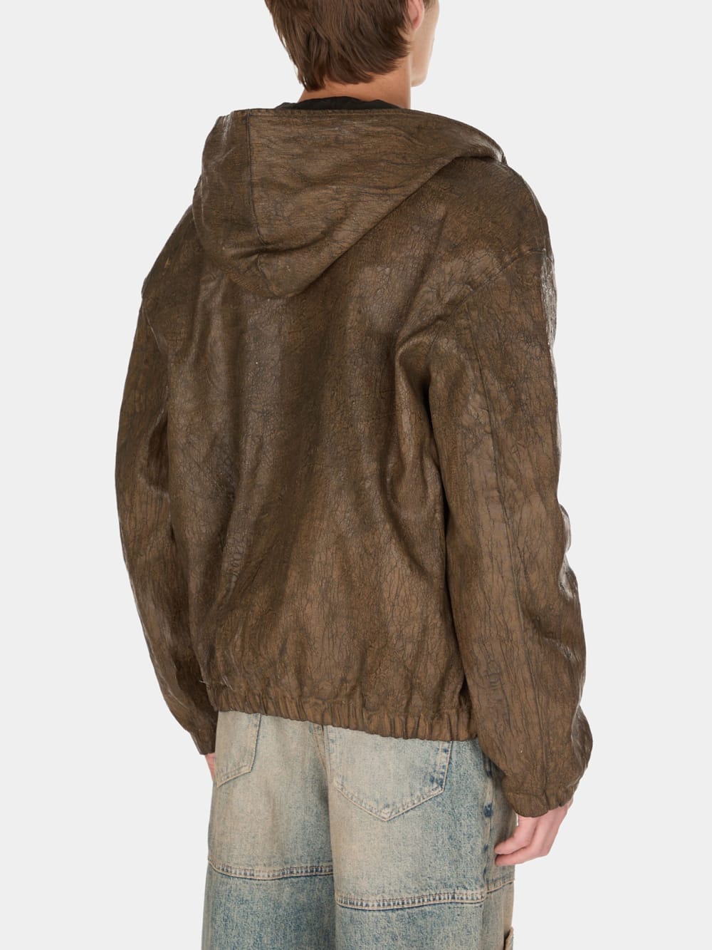 coated denim hooded jacket - Image 6