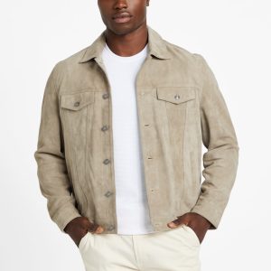 Suede Goat Leather Trucker Jacket