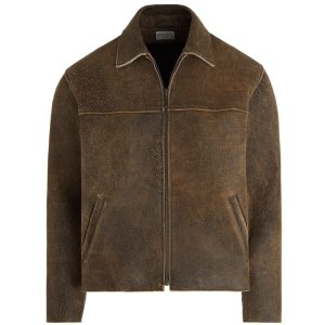flaked leather jacket