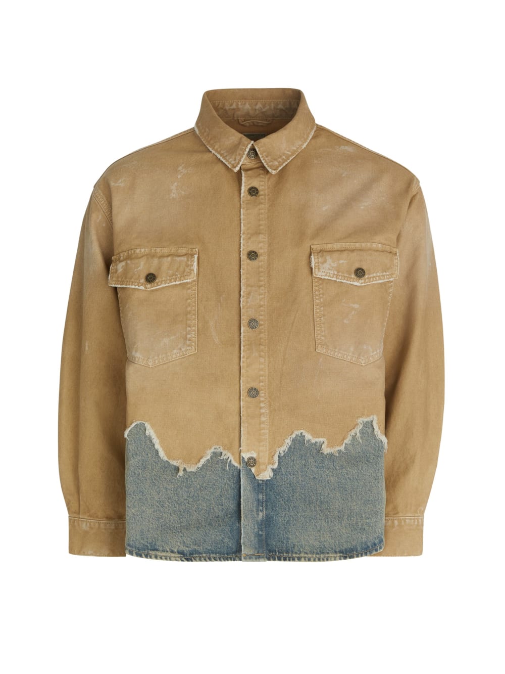 distressed canvas shirt jacket